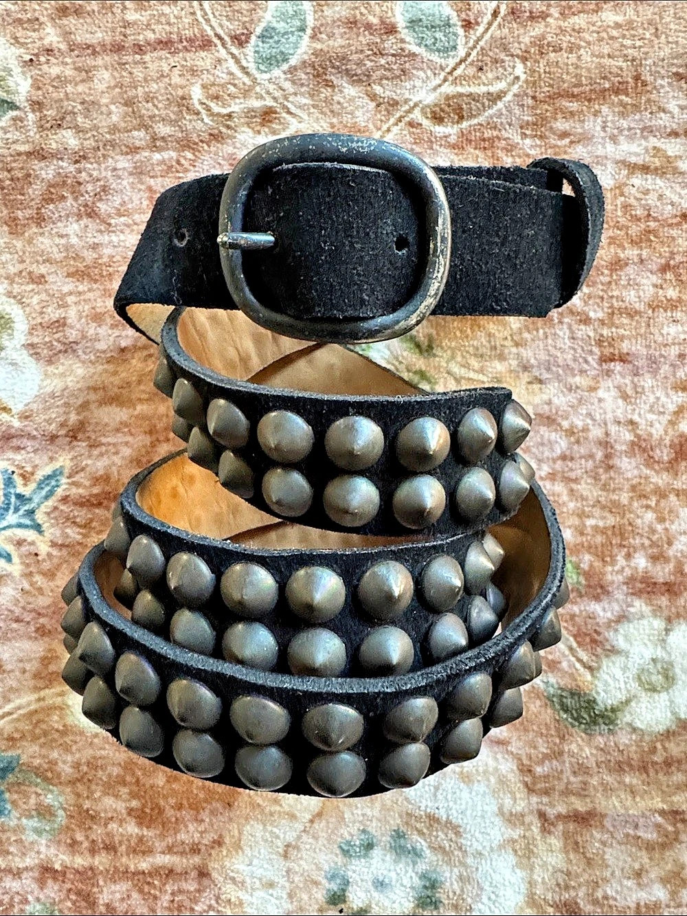 Calleen Cordero Studded Leather Belt in Black Size 38